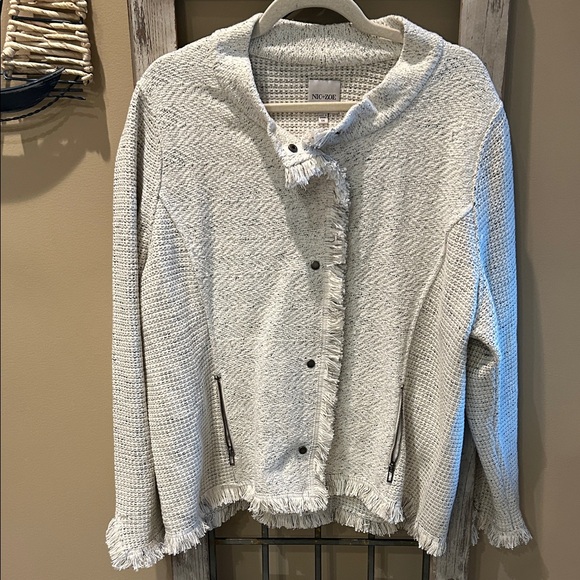 NIC+ZOE Women's Cream Textured Blazer - Picture 1 of 7